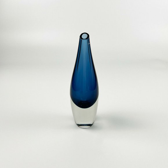 MCM Tapio Wirkkala Iittala Finland Fish Bladder Kalanrakko Blue Vase 3299 - Picture 2 of 9